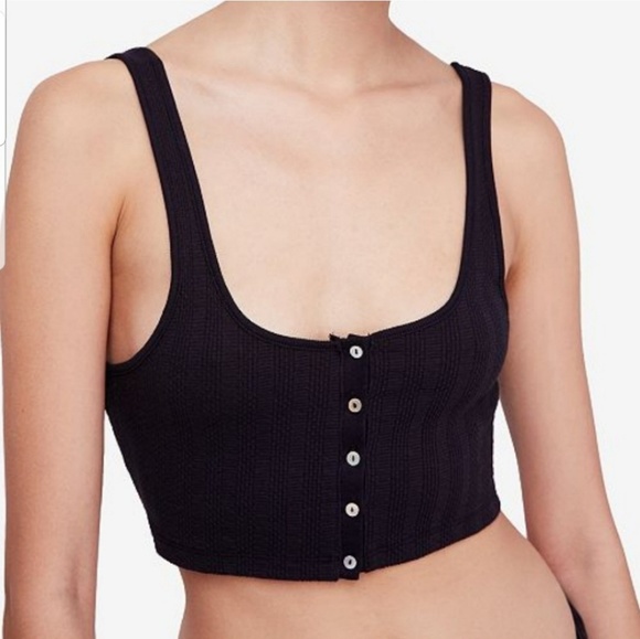 Free People Tops - NWT FREE PEOPLE CROP TOP SUMMER BRAMI BLACK